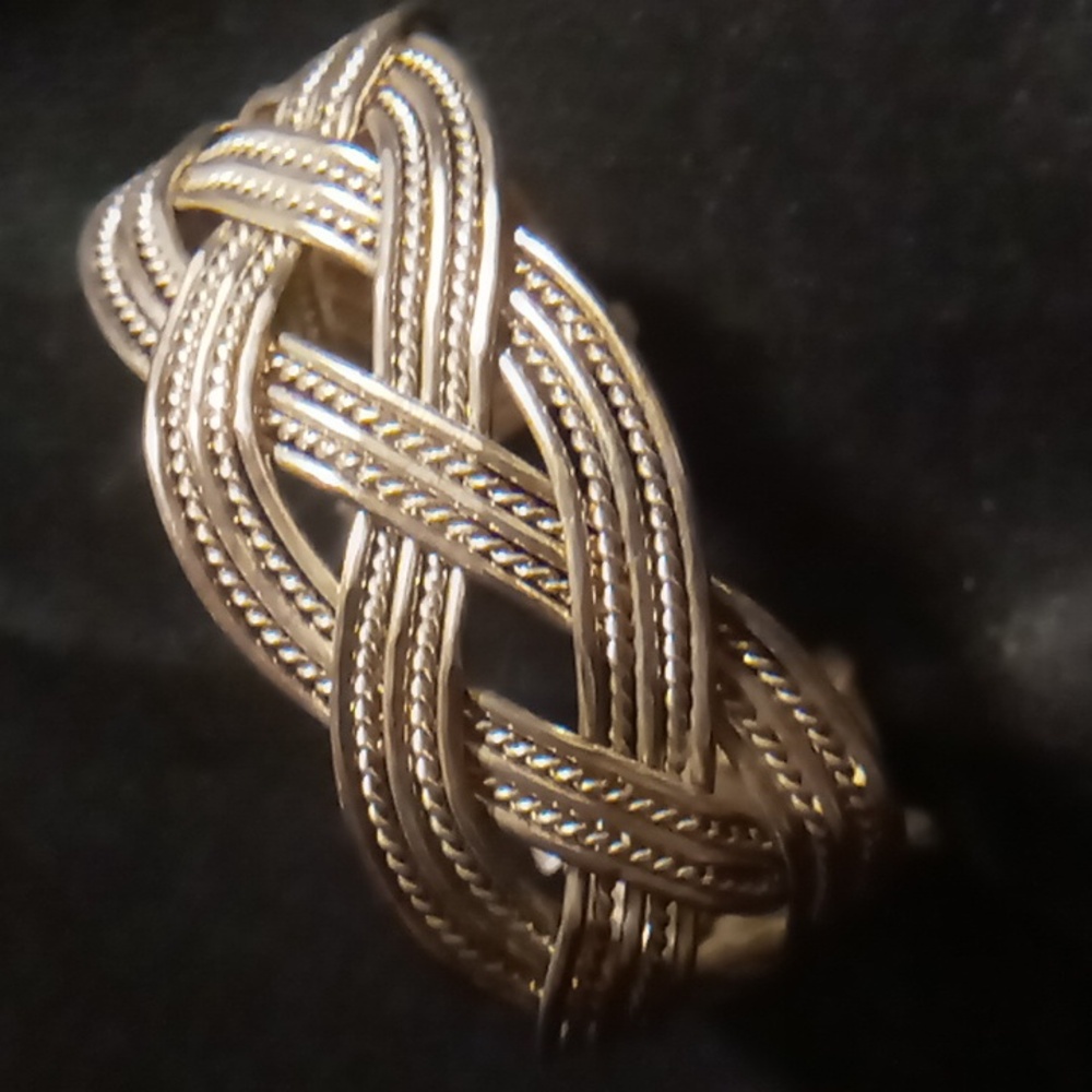 Sterling Silver 925 Braided Bracelet with Intricate Design - Picture 2 of 12